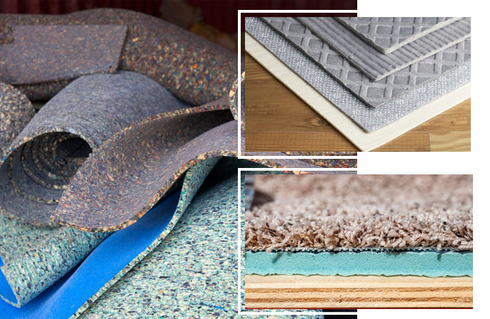 Various rug pad materials for different types of rugs.
